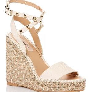 Brand New- Valentino Rockstud Double Espadrille Metallic - size 38